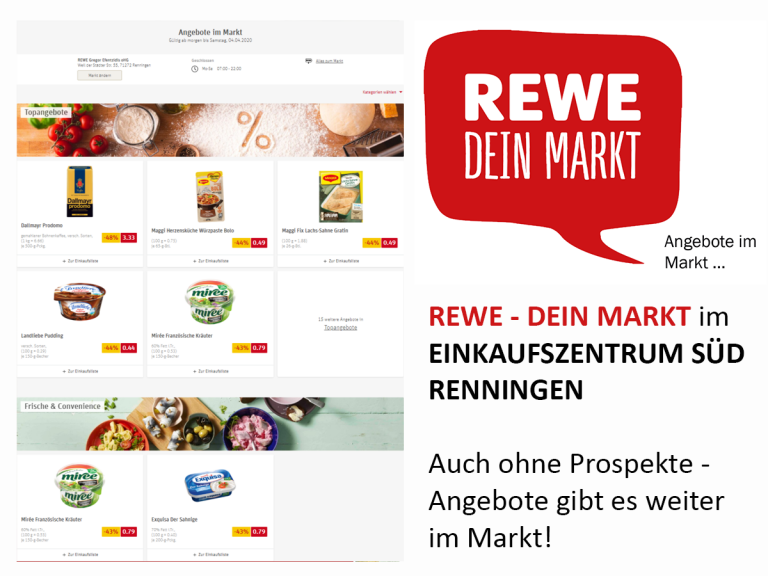 Rewe – Angebote ab Mo. 30.03.20 – Einkaufszentrum Süd Renningen